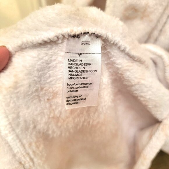 Calvin Klein XS White Plush Robe With CK Logo Pattern Tie Belt Long Sleeves - Picture 4 of 5